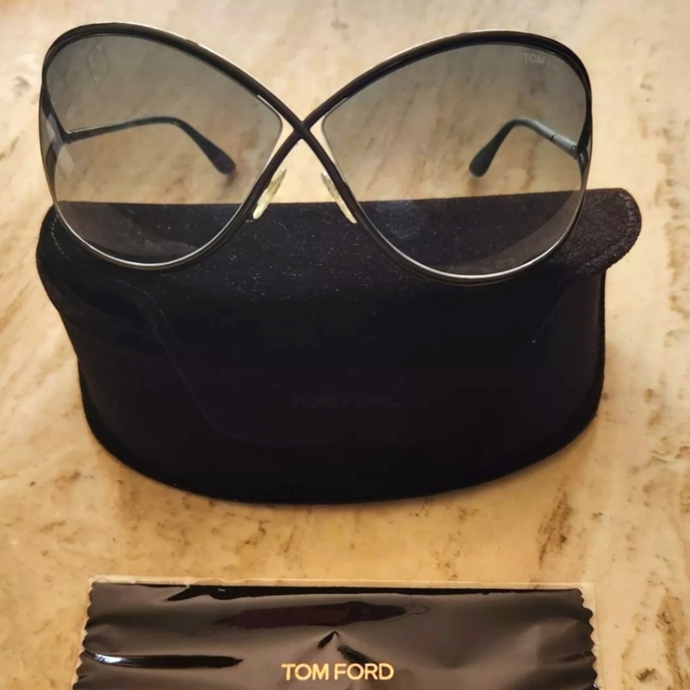 Tom Ford Miranda 68mm Open Temple Oversize Metal Sunglasses